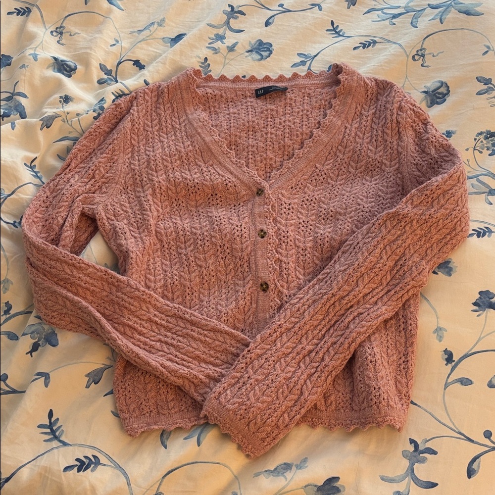 Gap pink Knit Button-Up Cardigan